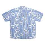 TE MANA Mens Shirt Blue Crazy Pattern L