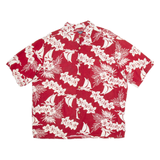 PURITAN Mens Hawaiian Shirt Red Floral L