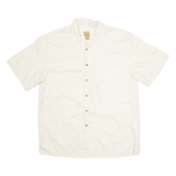 JOS. A. BANK Mens Hawaiian Shirt Cream Crazy Pattern L