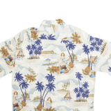 CAMPIA MODA Mens Hawaiian Shirt Cream Crazy Pattern L