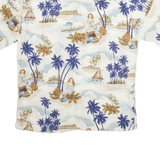 CAMPIA MODA Mens Hawaiian Shirt Cream Crazy Pattern L
