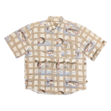 OUTDOOR LIFE Mens Shirt Brown Crazy Pattern L