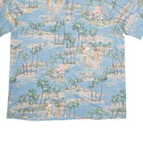 BATIK BAY Mens Hawaiian Shirt Blue Crazy Pattern L