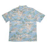 BATIK BAY Mens Hawaiian Shirt Blue Crazy Pattern L