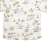 BATIK BAY Mens Hawaiian Shirt White Crazy Pattern L