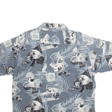 WORLD WIDE SPORTSMAN Mens Shirt Blue Crazy Pattern L