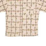 M.E SPORT Mens Hawaiian Shirt Beige Crazy Pattern XL