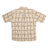 M.E SPORT Mens Hawaiian Shirt Beige Crazy Pattern XL