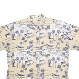 NATURAL ISSUE Mens Hawaiian Shirt Beige Crazy Pattern 2XL