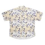 NATURAL ISSUE Mens Hawaiian Shirt Beige Crazy Pattern 2XL