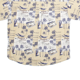 NATURAL ISSUE Mens Hawaiian Shirt Beige Crazy Pattern 2XL