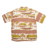 KOMAN Mens Hawaiian Shirt Brown Crazy Pattern XL