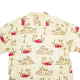 HIGH SURF Mens Hawaiian Shirt Beige Crazy Pattern 2XL