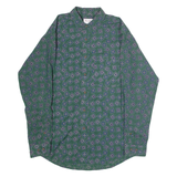 WINDRIDGE Mens Shirt Green 90s Diamond Long Sleeve M