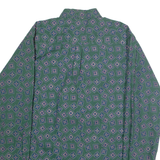 WINDRIDGE Mens Shirt Green 90s Diamond Long Sleeve M