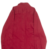 WRANGLER Mens Plain Shirt Red 90s Long Sleeve S