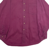 AMERICAN TERRAIN Mens Plain Shirt Maroon 90s Long Sleeve XL