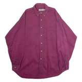 AMERICAN TERRAIN Mens Plain Shirt Maroon 90s Long Sleeve XL