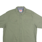 WRANGLER Mens Plain Shirt Green 90s XL