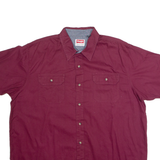WRANGLER Mens Plain Shirt Maroon 90s XL