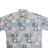 CAMPIA MODA Mens Hawaiian Shirt Blue 90s Floral L