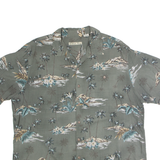BATIK BAY Mens Hawaiian Shirt Green 90s Floral XL