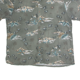 BATIK BAY Mens Hawaiian Shirt Green 90s Floral XL