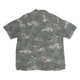 BATIK BAY Mens Hawaiian Shirt Green 90s Floral XL