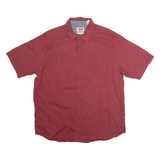 WRANGLER Mens Plain Shirt Red 90s XL