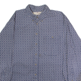 COTTON MILL Mens Shirt Blue 90s Diamond Long Sleeve L