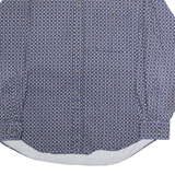 COTTON MILL Mens Shirt Blue 90s Diamond Long Sleeve L