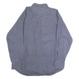 COTTON MILL Mens Shirt Blue 90s Diamond Long Sleeve L