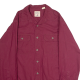 REDHEAD Mens Plain Shirt Maroon 90s Long Sleeve M