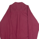 REDHEAD Mens Plain Shirt Maroon 90s Long Sleeve M
