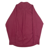 REDHEAD Mens Plain Shirt Maroon 90s Long Sleeve M