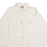 WINSTON SELECT TRADING CO Mens Plain Shirt Cream 90s Long Sleeve L