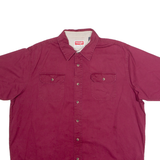 WRANGLER Mens Plain Shirt Red 90s XL
