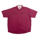WRANGLER Mens Plain Shirt Red 90s XL
