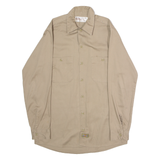 DICKIES Mens Worker Shirt Beige Long Sleeve S