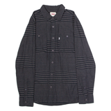 LEVI'S Mens Shirt Black 90s Striped Long Sleeve S