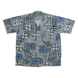 ROUNDY BAY Mens Hawaiian Shirt Green 90s Floral XL