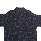 CAMPIA MODA Mens Hawaiian Shirt Black 90s Floral XL