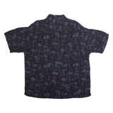 CAMPIA MODA Mens Hawaiian Shirt Black 90s Floral XL