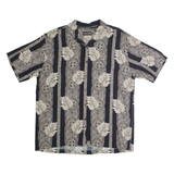 OCEAN PACIFIC Mens Hawaiian Shirt Black 90s Floral L