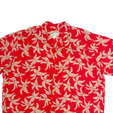 PARADISE FOUND Mens Hawaiian Shirt Red 90s Floral 3XL