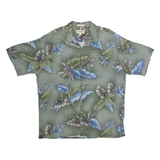 CAMPIA MODA Mens Hawaiian Shirt Green 90s Floral XL