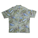 CAMPIA MODA Mens Hawaiian Shirt Green 90s Floral XL