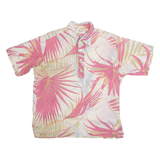 TROPICANA Pullover Mens Hawaiian Shirt Pink 90s Floral L