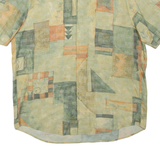 HAUPT Mens Shirt Green Viscose Crazy Pattern L