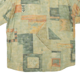HAUPT Mens Shirt Green Viscose Crazy Pattern L